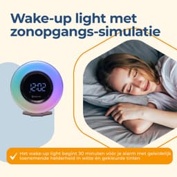 Denver Wake Up Light - FM Wekkerradio - Snooze - Lichtwekker - White Noise - CRL342 — thumbnail 2