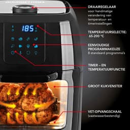 RFWR® Digitale XXL heteluchtfriteuse 9 liter – Frituren zonder vet, oven en draaigrill in één — thumbnail 4
