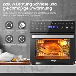 RFWR® Heteluchtfriteuse XXL 15L met 13 programma's - Gezond koken en energie besparen — thumbnail 2