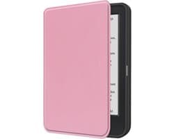 Hoes Geschikt voor Kobo Clara BW Hoesje Bookcase Cover Book Case Hoes Sleepcover - Roze