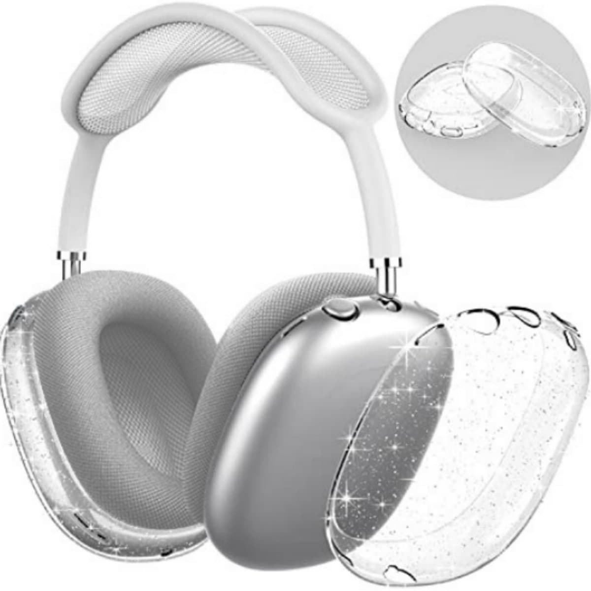 Glinsterende transparante TPU-hoes Geschikt voor AirPods Max — afbeelding 1