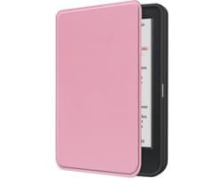 Hoes Geschikt voor Kobo Clara Colour Hoesje Bookcase Cover Book Case Hoes Sleepcover - Roze