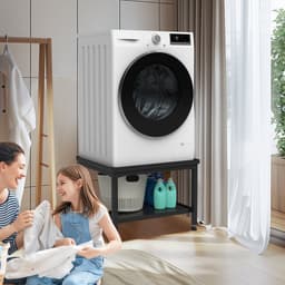 Wasmachine Verhoger Met Uitschuifbare plank - Wasmachine opbouwmeubel - Wasmachine Sokkel - 63x54x45.5cm - Zwart — thumbnail 4
