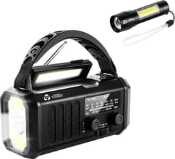Noodradio - Solar Opwindbaar - 10.000mAh - Noodpakket - Powerbank Zonneenergie - Draagbare Radio - Zaklamp - Opwindbaar — thumbnail 1