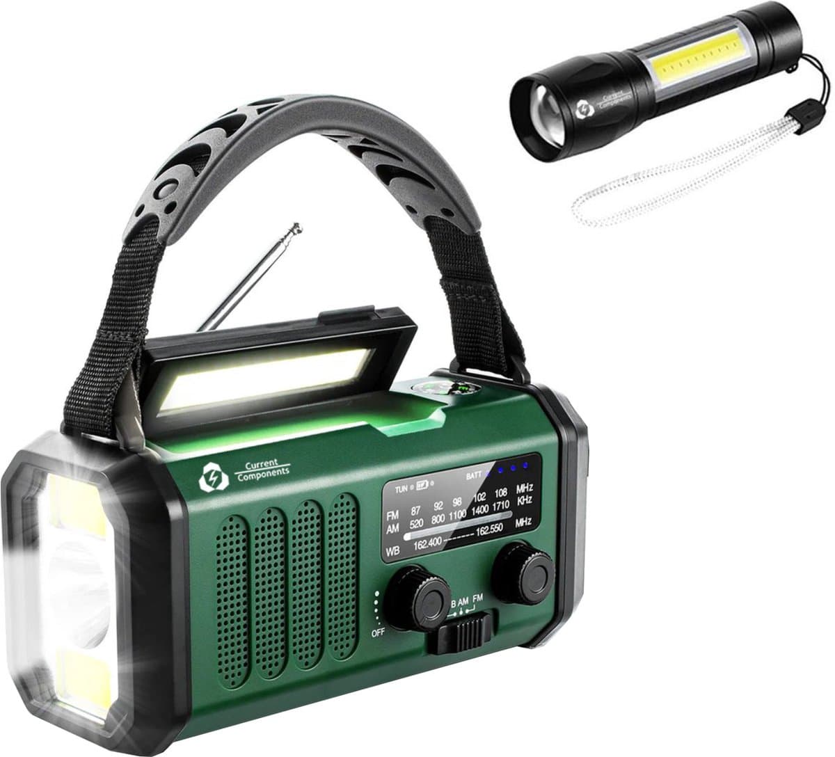 Noodradio - Solar Opwindbaar - 10.000mAh - Noodpakket - Powerbank Zonneenergie - Draagbare Radio - Zaklamp - Opwindbaar — afbeelding 1