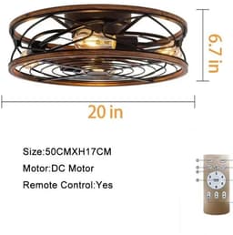 Nivard Plafondventilator - Met Verlichting - Plafond Ventilator - Met Lamp - Plafonniere Met Ventilator - Met Licht — thumbnail 2