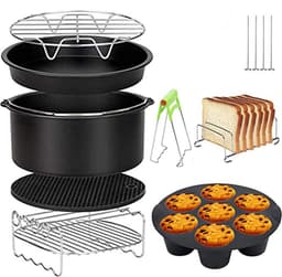 Bakset Airfryer - 12 Stuks - Keukengerei set - Airfryer accessoires - Hetelucht friteuse - Bakvorm - Pizzapan- Complete set — thumbnail 1