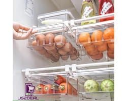 Transparante koelkast organizer - extra lade in koelkast - doorzichtig met scheiding - verstelbaar