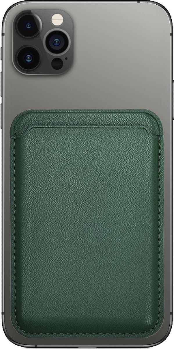 Magnetische Kaarthouder voor iPhone – PU Leren Pasjeshouder met Sterke Magneet – Geschikt voor iPhone 12/13/14/15/16/17 – Groen — afbeelding 1