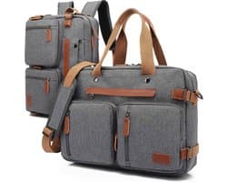 Laptoptas 2 in 1 Laptop Rugtas Schoudertas voor 17.3 inch laptop – grijs