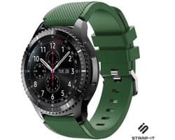 Strap-it Siliconen smartwatch bandje - geschikt voor Samsung Galaxy Watch 1 46mm / Galaxy Watch 3 45mm / Gear S3 Classic & Frontier - legergroen