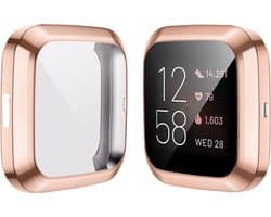 YPCd® FitBit Versa 2 Siliconen Case - Rosé Goud - 360 bescherming