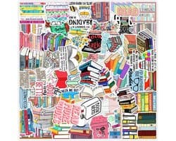 Boeken Stickers 50 Stuks | Quotes Stickers | Books | Teksten | Laptop Stickers | Stickers Kinderen en Volwassenen | Stickervellen | Plakstickers | Koffer Stickers | Stickers Bullet Journal en Planner
