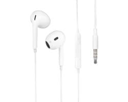 Nuvance Oortjes met Draad - 3.5mm Jack Aansluiting - In-Ear Oordopjes met Draad - Oortjes met Draad en Microfoon - Wit