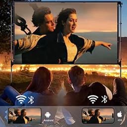 Mini beamer - Mini projector - Mini beamer smartphone - Mini beamer met wifi en bluetooth - Zwart — thumbnail 3