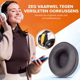 Oorkussens geschikt voor Beats By Dr. Dre Solo 2.0/3.0 wireless - Koptelefoon oorkussens voor Beats Solo antraciet — thumbnail 4