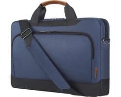 17-17,3 inch laptopbeschermhoes, zakelijke aktetas, laptop, schoudertas, compatibel met 17" laptops/17,3" HP Pavilion 17/MSI GS73VR Stealth Pro/Dell Inspiron 17/Acer/ASUS, blauw