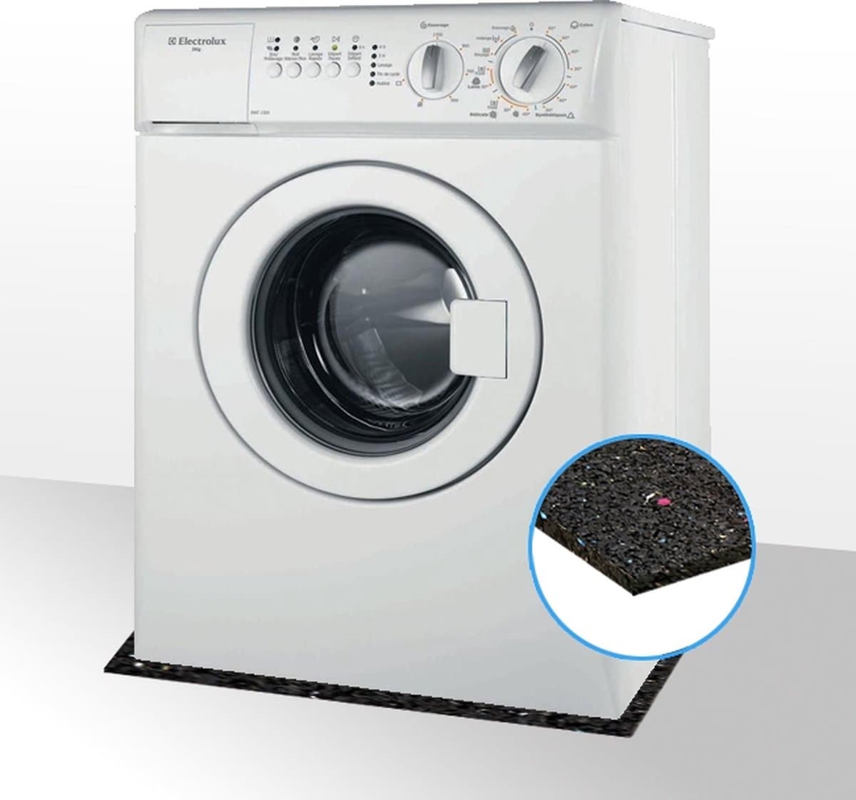 Rubbermagazijn - Anti trillingsmat wasmachine 125x100 Dikte 10mm — afbeelding 1