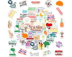 Affirmaties Stickers - 50 stuks - 3x4CM - Engelse Positieve Teksten voor Laptop, Journal, Agenda etc. Quotes