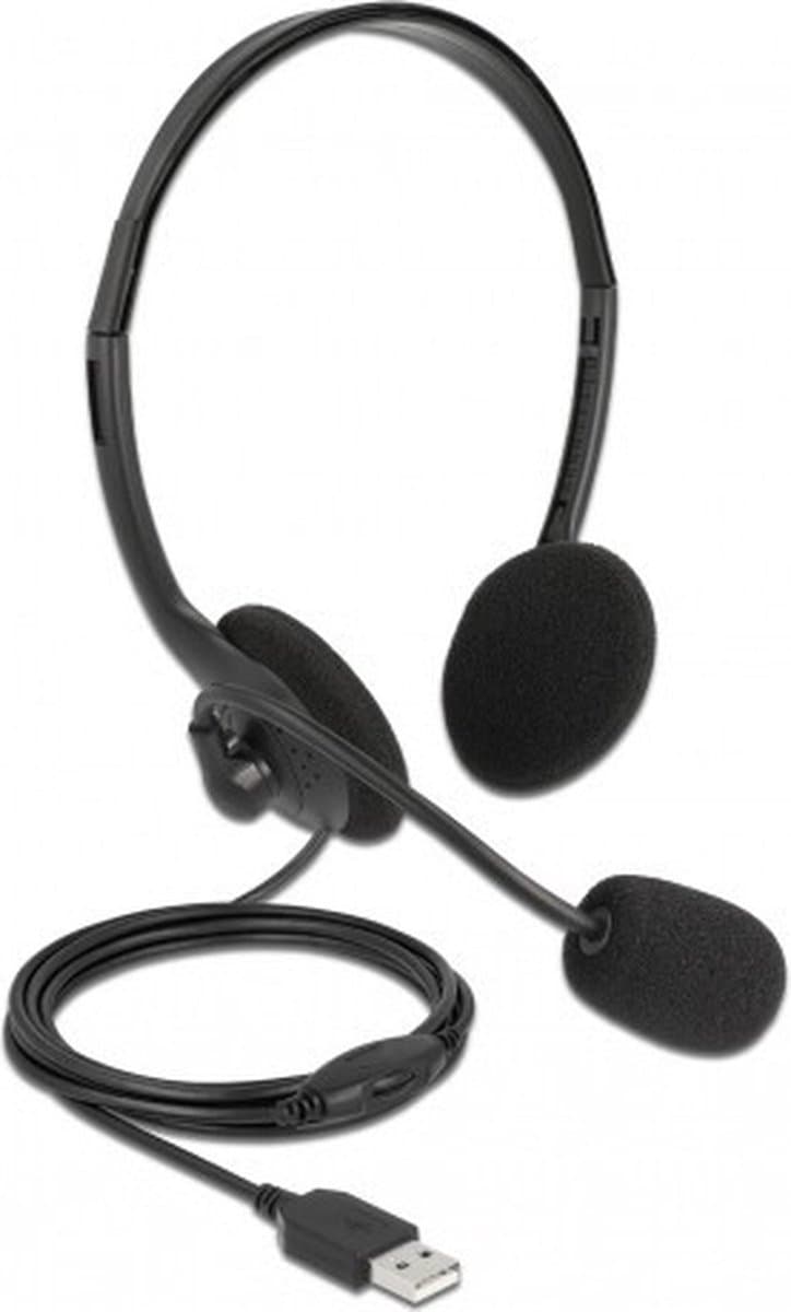 USB -stereo -headset met volumeregeling voor pc en laptop - ultra lichtgewicht — afbeelding 1