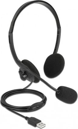 USB -stereo -headset met volumeregeling voor pc en laptop - ultra lichtgewicht — thumbnail 1