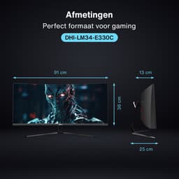 Dahua LM34-E330C - Curved Ultrawide QHD VA Gaming Monitor - 34 inch - 165hz - 1ms - Inclusief DisplayPort kabel — thumbnail 9