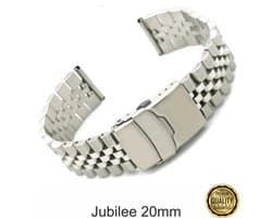 20mm Jubilee Horlogeband universeel horlogeband - Band aanzet 22 mm - Horlogebandje RVS316l | ook voor de volgende smartwatches geschikt Samsung Seiko Citizen S3 GT,Huawei Wami 2 ticwatch1 Amazfit 1/2,Honor Dream