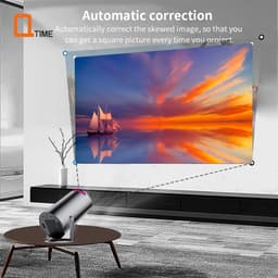 Mini beamer inclusief 84inch doek - Mini projector - Mini beamer smartphone - Mini beamer met wifi en bluetooth - Antraciet — thumbnail 1