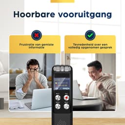 BP® Afluisterapparatuur - Voice Recorder - Dictafoon - Audio Recorder - Spy Recorder - Afluisterapparaat - Afluisteren & Opnemen - Ruisonderdrukking - Nederlandse handleiding & Sofware — thumbnail 5