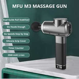 Massage Gun Deep Tissue MFU M3 Dual Trial Ultra Steady Hand Massager Professionele Pijnbestrijding 3200bpm 6 snelheden (Zwart) — thumbnail 3