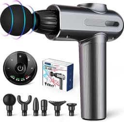 Spiermassagepistool, Eccioun Professioneel Massagepistool, 5 Snelheden en 6 Massagekoppen, met LCD-Scherm, voor Dagelijkse Training en Spierontspanning — thumbnail 1
