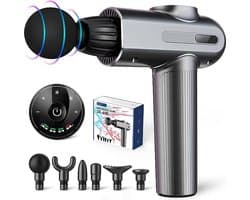Spiermassagepistool, Eccioun Professioneel Massagepistool, 5 Snelheden en 6 Massagekoppen, met LCD-Scherm, voor Dagelijkse Training en Spierontspanning