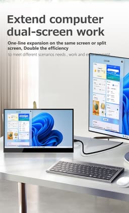 Lipa AX-60T portable monitor 4K Ultra HD 15.6 inch - Met Touchscreen - Draagbare monitor - Computerscherm - Beeldscherm - Portable monitoren - HDMI - 2x USB C & 1x Micro usb - Hoes en kickstand - Ook voor consoles - 3840 x 2160 UHD - Dual speakers — thumbnail 2