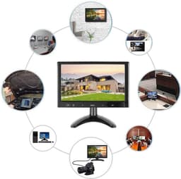 HDMI-monitor - 9 Inch - HD 1024 * 600 Kleurenscherm met Touch Knop, AV/VGA/HDMI/Hoofdtelefooningang voor Raspberry Pi, Home Security CCTV, PC Display — thumbnail 3