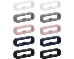 kwmobile 10x Horloge band lusje geschikt voor 20mm Smartwatch Strap (Universal) lus bandje voor Fitness tracker en smartwatch van silicone - meerkleurig