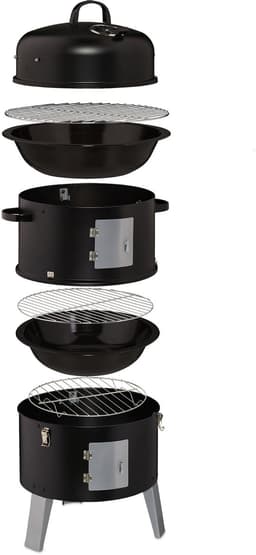 rookoven bbq - 3 in 1 - met thermometer en ventilatiegat - ∅ 40 cm - staal — thumbnail 4