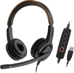 Axtel Voice UC40 duo NC USB koptelefoon voor PC/Laptop | Office Headset, Thuiswerk en Muziek | Skype for Business — thumbnail 3