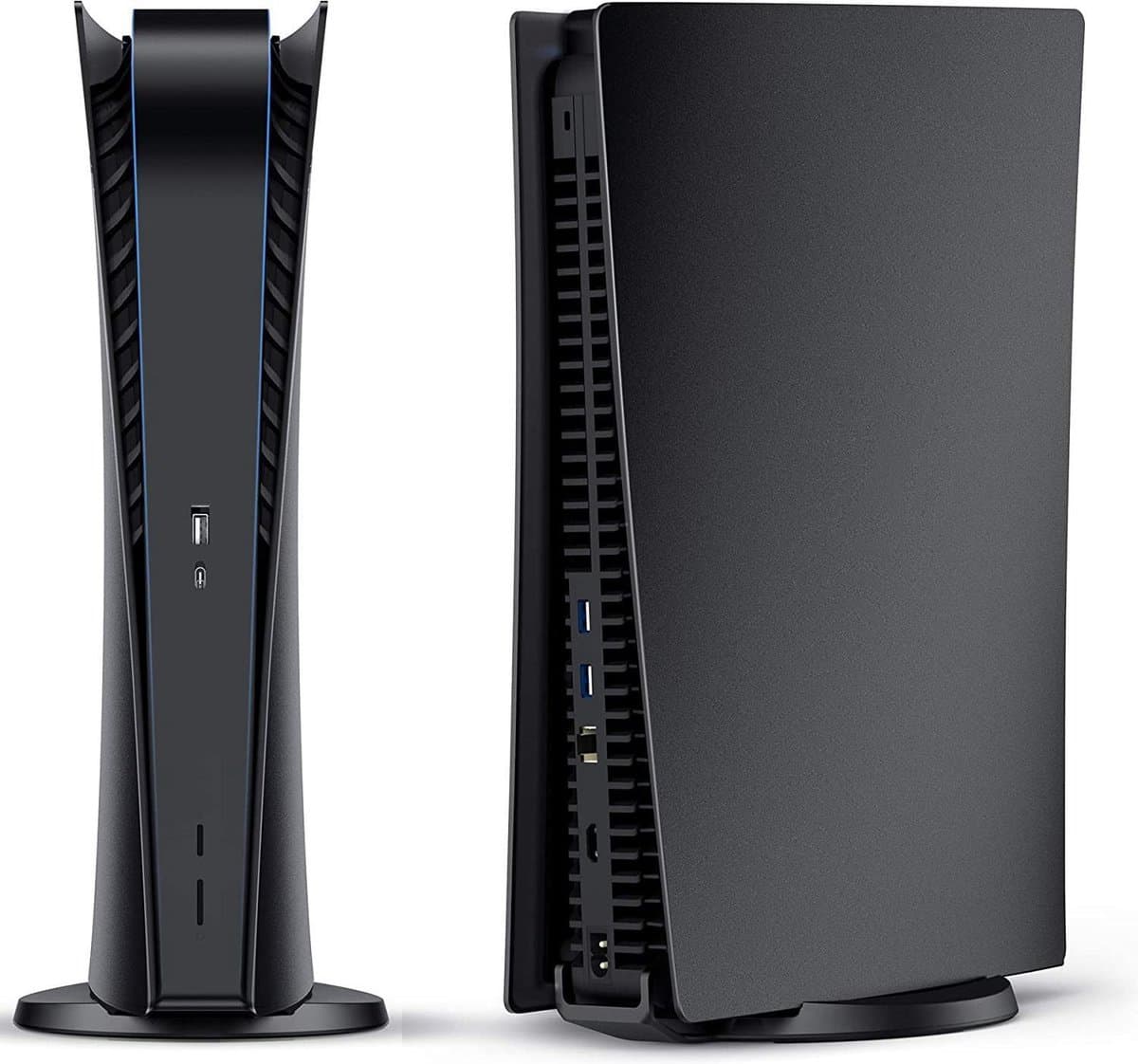 Playstation 5 Faceplates Digital Edition (niet geschikt voor PS5 Slim & PS5 Pro) - Inclusief Mid Skin - Accessoires - Faceplate - Cover - Plate - Skin - Zwart — afbeelding 1