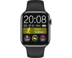 Belesy® Immune - Smartwatch Dames - Smartwatch Heren - Horloge - Bellen - 1.54 inch - Kleurenscherm - Full Touch - Lichaamstemperatuur - Zwart - Siliconen