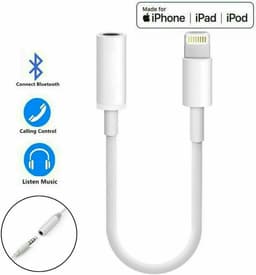 Bluetooth Apple Lightning naar 3,5 mm oordopjes earphones  aansluiting converter adapter voor iPhone en iPad ook IOS 13 voor muziek luisteren en bellen d.m.v. Bluetooth connectie zie YouTube filmpje  onderaan. — thumbnail 5