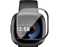 Screenprotector geschikt voor Fitbit Versa 4 / Sense 2 - PET Glasfolie Full Screen Protector
