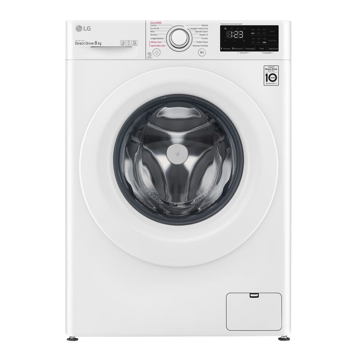 LG F4WV308S3E wasmachine Voorlader 8 kg 1360 RPM Wit — afbeelding 1