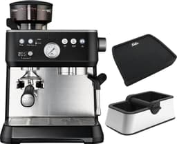 Solis Grind & Infuse Perfetta 1019 - Pistonmachine - Espressomachine met Koffiemolen - Inclusief Coffee Knock Box en Tamping Mat - Zilver — thumbnail 1