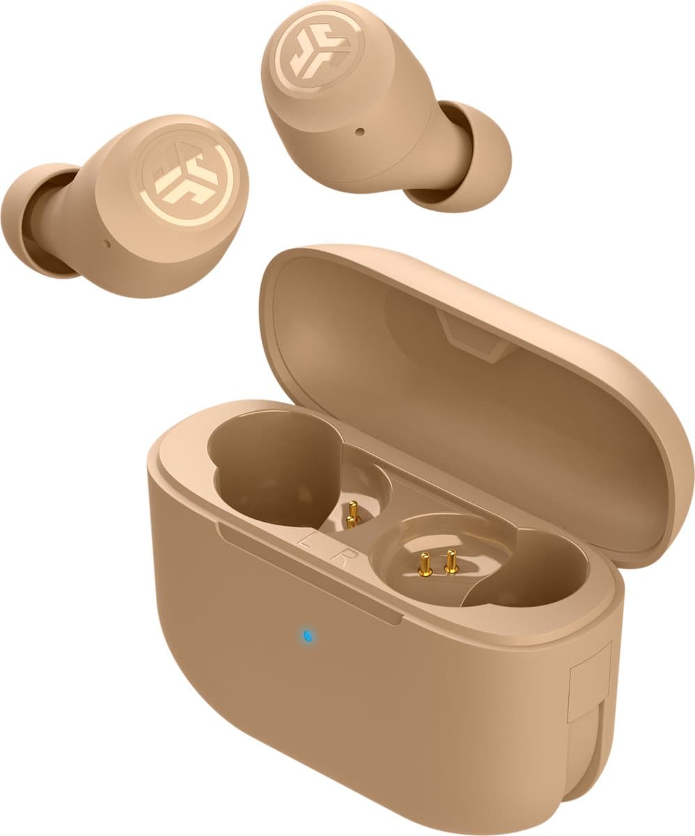 JLab Go Air POP Tones Draadloze Oordopjes - oortjes draadloos - 32 uur Speeltijd - EQ Geluidsinstellingen - Bluetooth 5.1 - Oplaadcase met ingebouwde Oplaadkabel – Pantone 728 — afbeelding 1