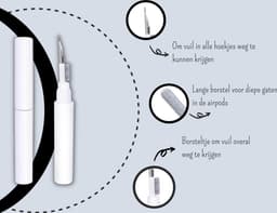 Oordopjes Cleaning - Pen 3 in 1 - Bluetooth Oordopjes - Wit - Schoonmaakset — thumbnail 3