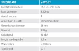 Water-stofzuiger Tennant V-WD-27 - Tankinhoud 27 liter - 1.300 Watt - 8,5 m kabel — thumbnail 4