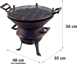 Potkachel Houtskoolbarbecue - 35 cm - Gietijzer — thumbnail 3