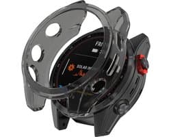 Strap-it TPU case - zwart bescherm hoesje geschikt voor Garmin Fenix 7 / Fenix 7 Solar - zwarte beschermhoes voor de normale Fenix 7