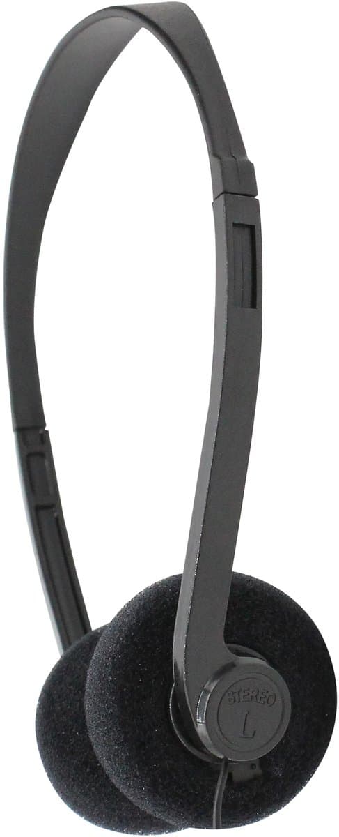 SoundLAB super lichtgewicht on-ear stereo hoofdtelefoon / zwart - 1,2 meter — afbeelding 1
