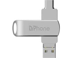 DrPhone FDS6 4 in 1 USB C Flash Drive – USB Stick 256GB - Memory Stick – OTG -USB 2.0 – Lightning- Micro USB voor o.a iPhone / iPad / Android / PC /Laptop